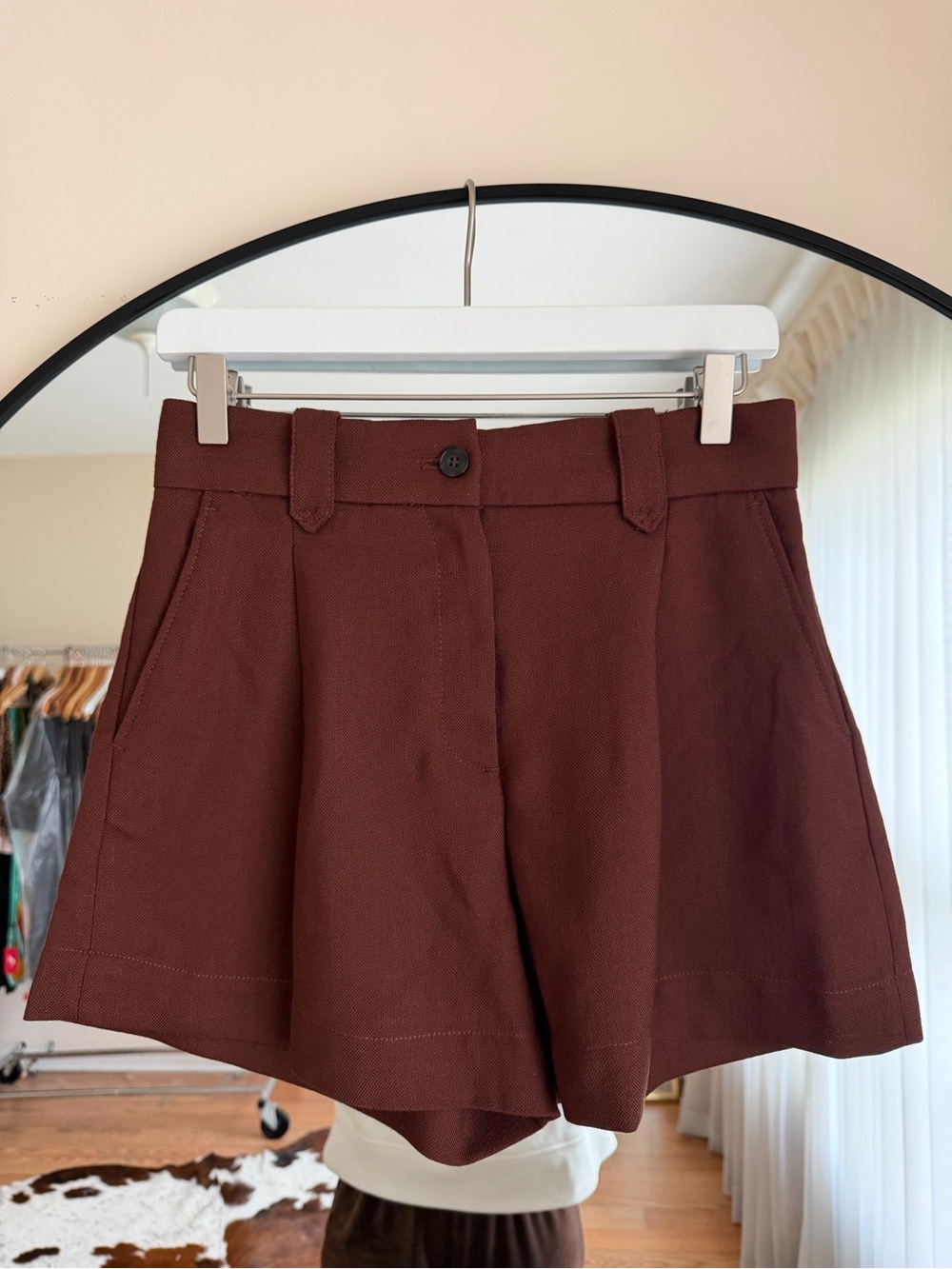 H&M Brown High Waist Tailored Shorts Size 2